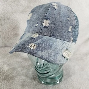 CC Exclusives Sombrero Azul Denim Malla Envejecida Gorra de Camionero Ajustable - Imagen 1 de 6