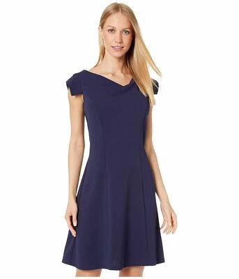 /LX030/ Mini Vestido Bebe Asimétrico Cuello Capucha Elastizado Jersey Azul Marino Talla 10 $98 Foto 1 de 2