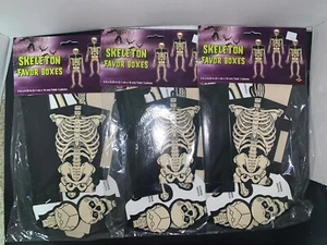 De colección Y2K Nuevo de Lote Antiguo Halloween Beistle 3 paquetes Esqueleto Favor Cajas Fiesta 9 cajas - Imagen 1 de 4