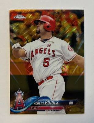 2018 Topps Chrome Albert Pujols #45 Gold Wave Refractor /50 - Image 1 of 3