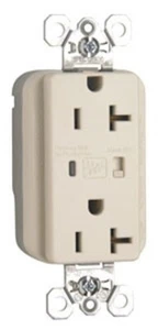 PLUGTAIL Extra Heavy-Duty Surge Protective Duplex Receptacle, Light Almond - Picture 1 of 1