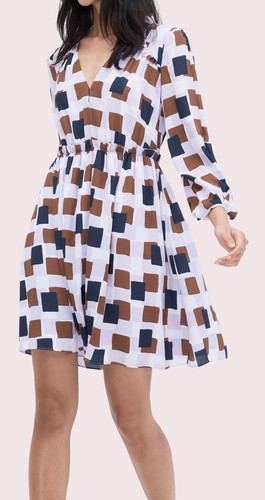 Mini abito Kate Spade Geo Squares multicolore prezzo al pubblico consigliato $378 taglia 4