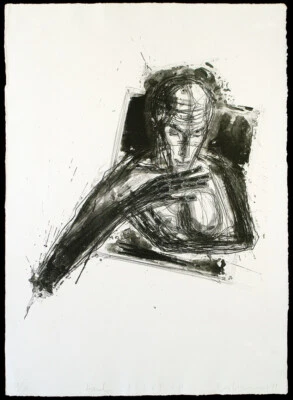 Kunst in der DDR 1989. Grosse Lithographie Steffen VOLMER (*1955 D) handsigniert - Bild 1 von 2