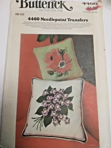 Needlepoint TRANSFERS Craft Butterick 4460 Pattern UC VTG Flower Floral Poppy - Picture 1 of 7
