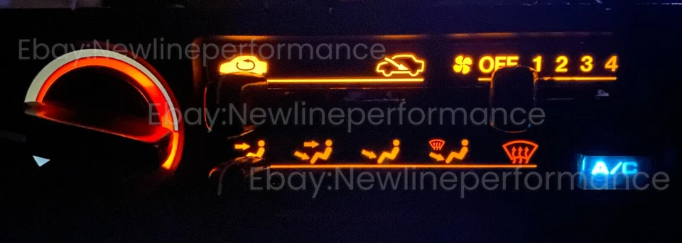 Amber LED Climate Control AC Heater Bulbs for Honda Civic EF / Wagon 1988-1991 - Image 1 of 1