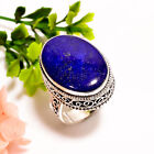 Lapis Lazuli Gemstone Vintage Handmade 925 Sterling Silver Ring 8.75 US GSR-4761