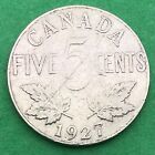 Pièce canadienne Canada 1927 5 cents nickel roi George V