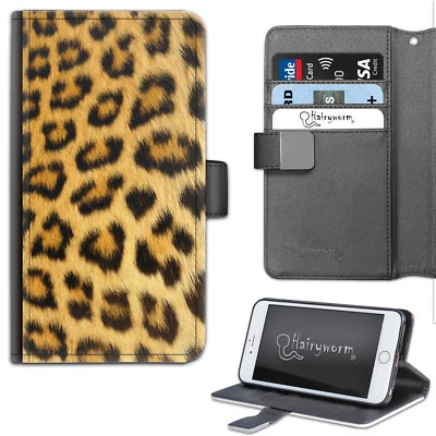 Hairyworm Natural Leopard Print Deluxe PU Leather Wallet Phone Case;Flip Case - Image 1 of 4