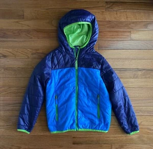 Boys L. L. BEAN Blue Green Hooded Zip Jacket Coat Size Small 8 - Picture 1 of 12