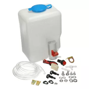 12V Universal UTV Windshield Washer Bottle Tank Pump Wiper System Reservoir F2W3 - Bild 1 von 8