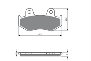 SINTERED BRAKE PADS HONDA/KAWASAKI (SC 250)/SUZUKI (AN 250/400) - Picture 1 of 2