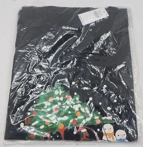 Antigua CAMISETA AZUL MARINO Navidad Perro/Muñeco de Nieve/Coche/Árbol Negra ¡Coincide con la Fama! - Imagen 1 de 5