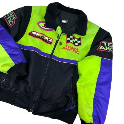 Vintage Arctic Cat Motorsport Bomber Racing Jacket, Size Large (JKT588) - Image 1 of 4