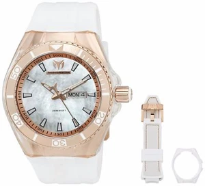 NEW TechnoMarinE Cruise TM 115063 ROSE GOLD +extra white band cover UNISEX 45mm - Picture 1 of 3