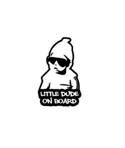 Little Dude On Board Decal Sticker In Black - Picture 1 of 1