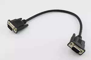 VGA 15Pin Male to Male Plug Cable Computer Monitor Wire Line Cord 1FT/30CM Black - Picture 1 of 11