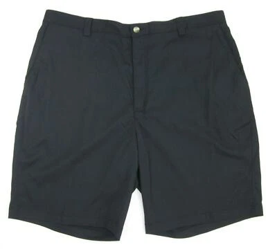 "Vestido de sarga negro delantero plano Adidas 2003 para hombre 10"" pantalones cortos talla 40 ¡COMO NUEVO! Foto 1 de 4