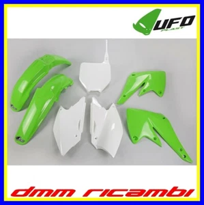 Kit plastiche UFO PLAST KAWASAKI KXF 250 2004 verde bianco originale KX-F OEM 04 - Foto 1 di 1