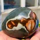 420 g de paysage coloré jaspe sphère œuf île de mer peinture décor polychrome