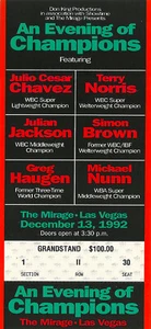 Vintage Original Julio Cesar Chavez vs. Marty Jakubowsk Boxing Fight Full Ticket - Picture 1 of 1