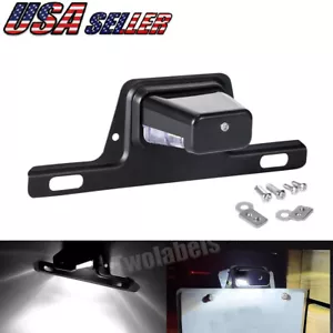 Trailer LED License Plate Light Bracket Mount 12V 24V For RV Boat Tag Universal - Picture 1 of 9