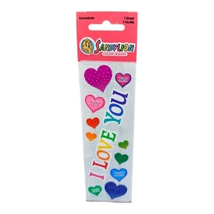 Vintage SandyLion Kromekote I Love You Heart Stickers Sealed - Picture 1 of 2