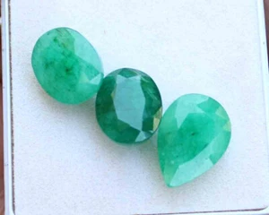 Natural Emerald Cut Green Emerald Beryl Loose Gemstone 29.30 Ct Pendant Size - Picture 1 of 2