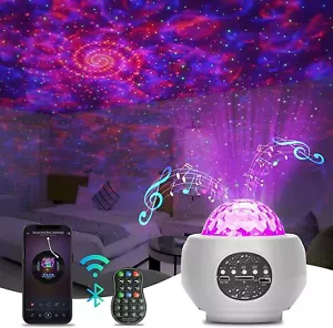 Projector Galaxy Starry Sky Night Light Ocean Star Party Speaker LED Lamp Remote - Picture 1 of 20