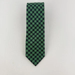 John W. Nordstrom Men's 100% Silk Tie Green and Navy 60" L x 3.25" W Made in USA - Picture 1 of 9