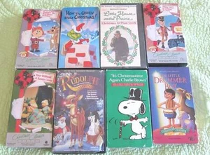 Big LOT Christmas VHS VCR Videotape Snoopy Grinch Prairie Rudolph Classics Xmas - Picture 1 of 1
