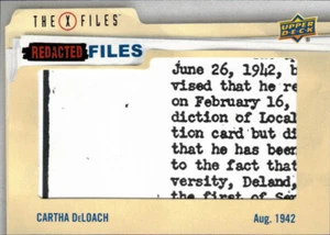 Upper Deck X-Files UFOs & Aliens Redacted Files #RF-19 Cartha Deloach - Picture 1 of 1