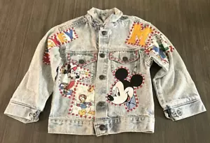 Giacca in denim Levi Strauss bambini Topolino pippo a tema Disney taglia 7 - Foto 1 di 12