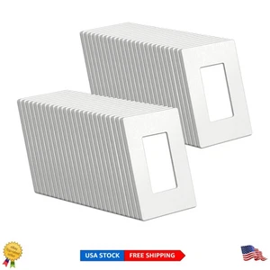 Robuste 50er Pack schraubenlose mattweiße 1-Gang Wandplatten für Lichtschalter - Bild 1 von 10