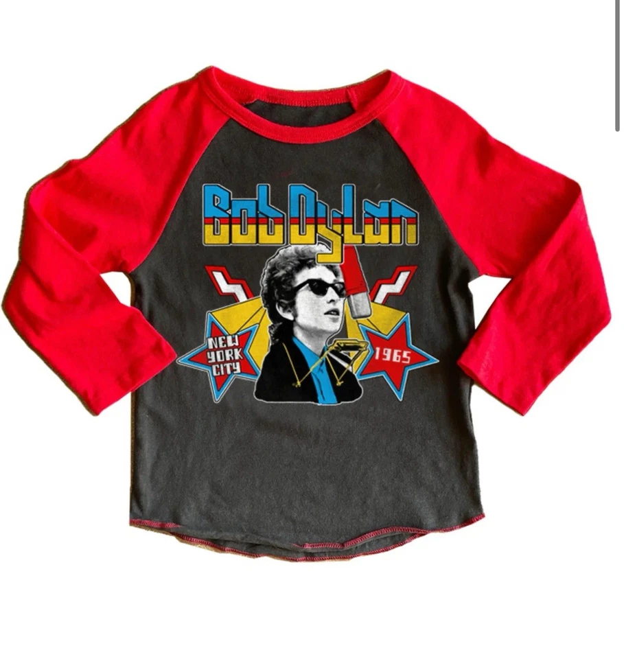 Rowdy Sprout Boys Bob Dylan Recycled Raglan Tee Size 6, New - Image 1 of 4