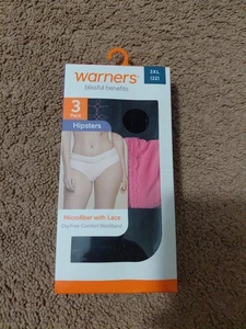 Warners Hipster Gr. 3XL (22) Micro mit Spitze grabenfrei Komfort 3er Pack ## - Bild 1 von 10