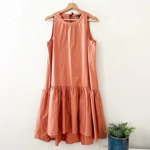 Hatch Collection Drop waist poplin Tank dress Terracotta Size 2 Medium - Picture 1 of 4