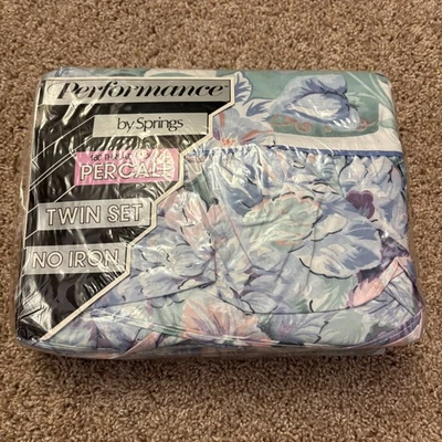 Juego de sábanas dobles Performance by Springs Jasmine floral percal 3 piezas de colección años 90 nuevas con etiquetas Foto 1 de 4