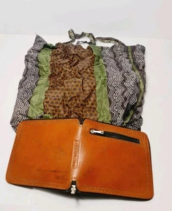 Cartera plegable vintage marrón, verde y negra, bolso de compras expandible - Imagen 1 de 17