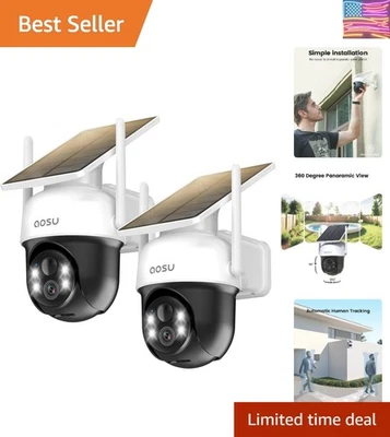 Cámara de Seguridad Solar Panorámica Inalámbrica - Seguimiento Automático, Visión 2K e Impermeable Foto 1 de 4