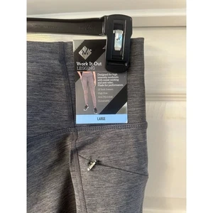 Members Mark High Work It Out LEGGING grau Größe L, mit Taschen Neu mit Etikett - Bild 1 von 3