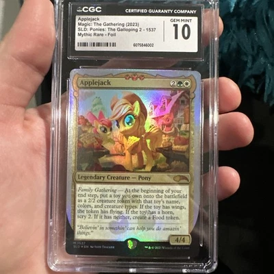 AppleJack FOIL MTG Secret Lair Ponies The Galloping 2 My Little Pony CGC 10 - Image 1 of 4