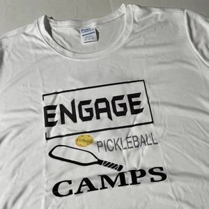Engage Pickleball Camps T-Shirt Men’s XL Active Polyester Short Sleeve White - Picture 1 of 4