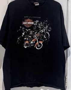 Harley Davidson Black Multiple Bikes Front Made Town Detroit MI T Shirt 2XL - Picture 1 of 6