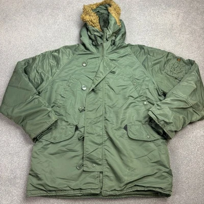 N 3B Jacket Adult X Large Green Army Extreme Cold Parka Snorkel Outdoor USA Men* - Image 1 of 4
