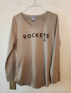 Huston Rockets brown long sleeve shirt Size womens medium oversized - Picture 1 of 3