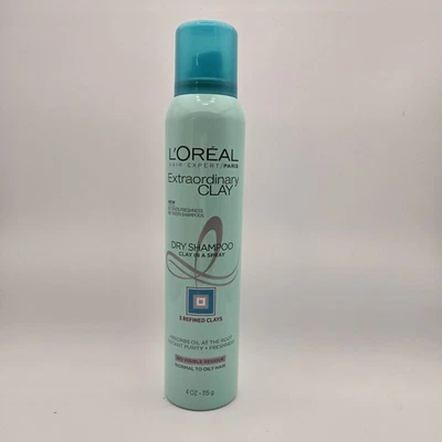 Champú seco Loreal Extraordinary Clay In A Spray 4 oz, sin residuos visibles, NUEVO Foto 1 de 4