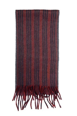 Salvatore Ferragamo Multi-Color 100% Cashmere Striped Logo Print Shawl Scarf - Изображение 1 из 4