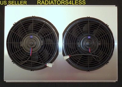 NUEVA CUBIERTA DE VENTILADOR DE RADIADOR DE ALUMINIO CON VENTILADORES DE 12" 77 78 79 80 81 82 CHEVY CORVETTE Foto 1 de 3