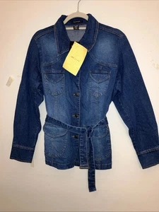For Joseph jean jacket/lightweight/stretch/blue/Denim/Belted/women’s Sz S/NWT - Picture 1 of 12