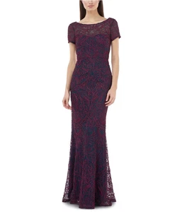 JS Collections Womens Soutache Mermaid Gown Dress, medpurple, 4 - Picture 1 of 2